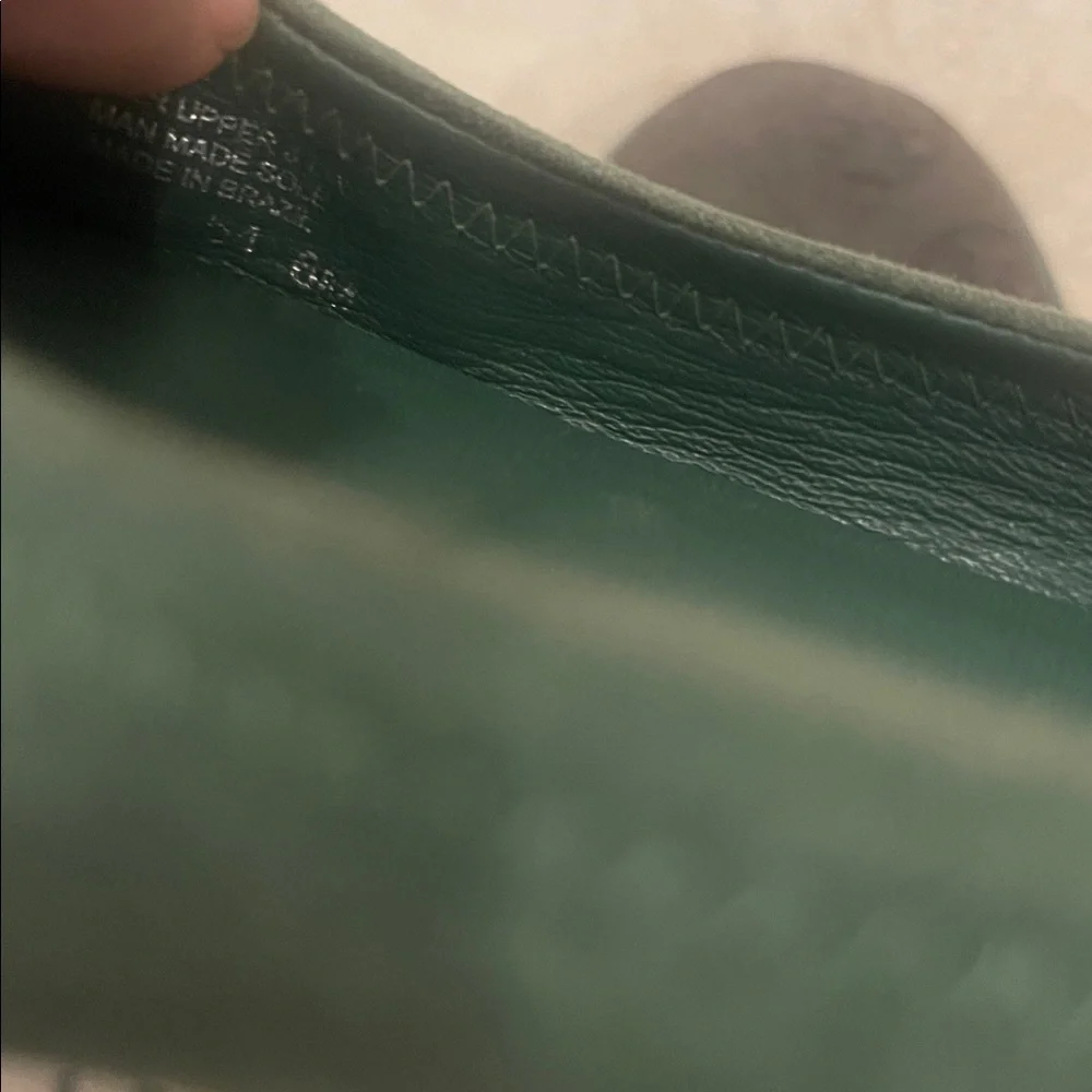 Tory Burch Traveler green Suede Flats size 6
